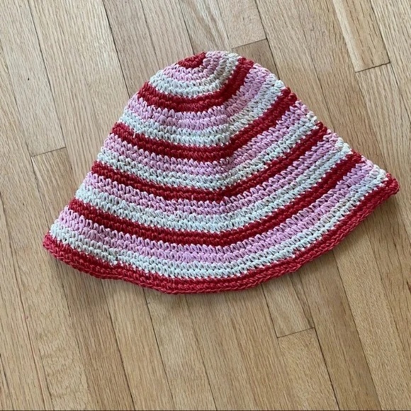 Striped Woven Jute Bucket Hat – OS Kids - Picture 2 of 4